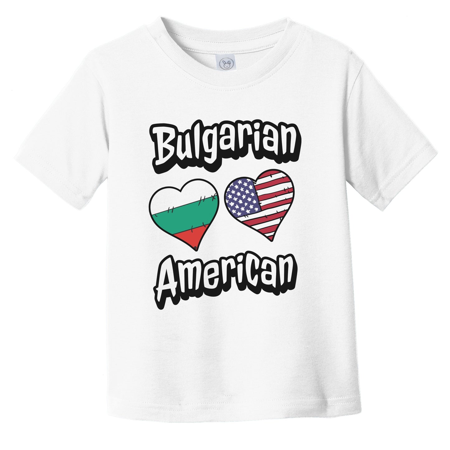 Bulgarian American Flag Hearts Combo Bulgaria Infant Toddler T-Shirt