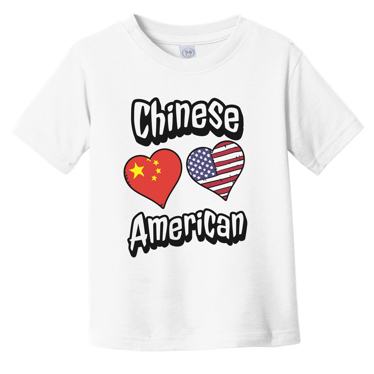 Chinese American Flag Hearts Combo China Infant Toddler T-Shirt