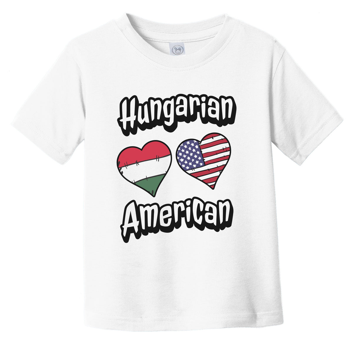 Hungarian American Flag Hearts Combo Hungary Infant Toddler T-Shirt