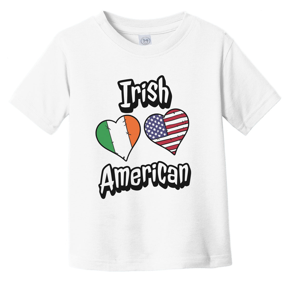 Irish American Flag Hearts Combo Ireland Infant Toddler T-Shirt