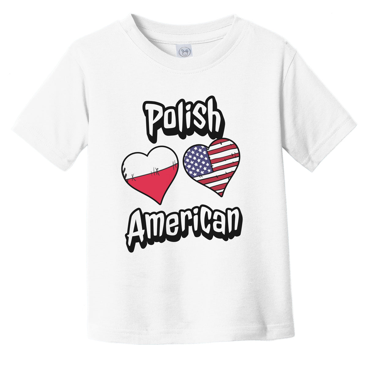 Polish American Flag Hearts Combo Poland Infant Toddler T-Shirt