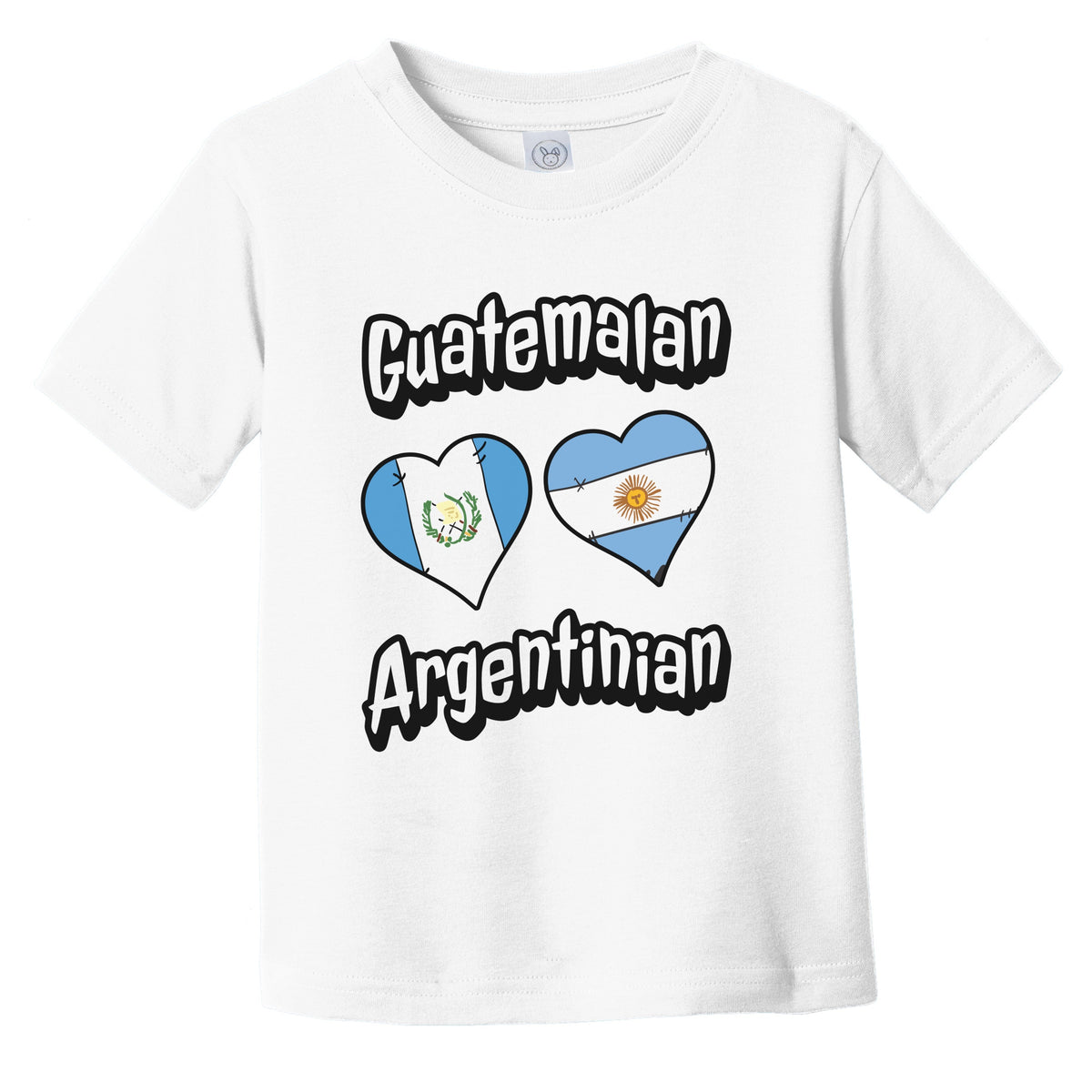 Guatemalan Argentinian Flag Heart Combo Guatemala Argentina Infant Toddler T-Shirt