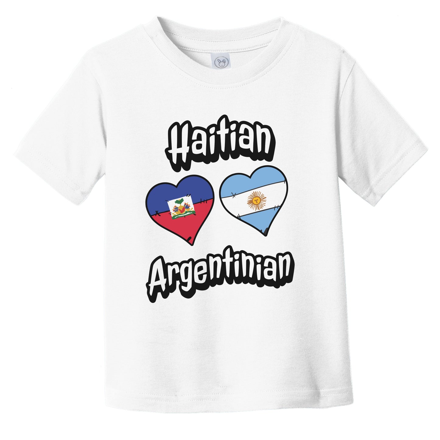 Haitian Argentinian Flag Heart Combo Haiti Argentina Infant Toddler T-Shirt