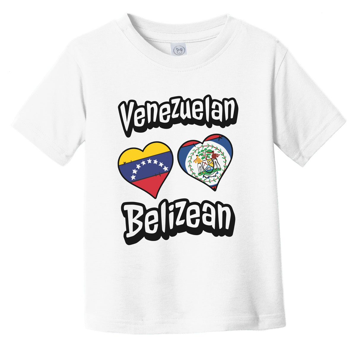 Venezuelan Belizean Flag Heart Combo Venezuela Belize Infant Toddler T-Shirt