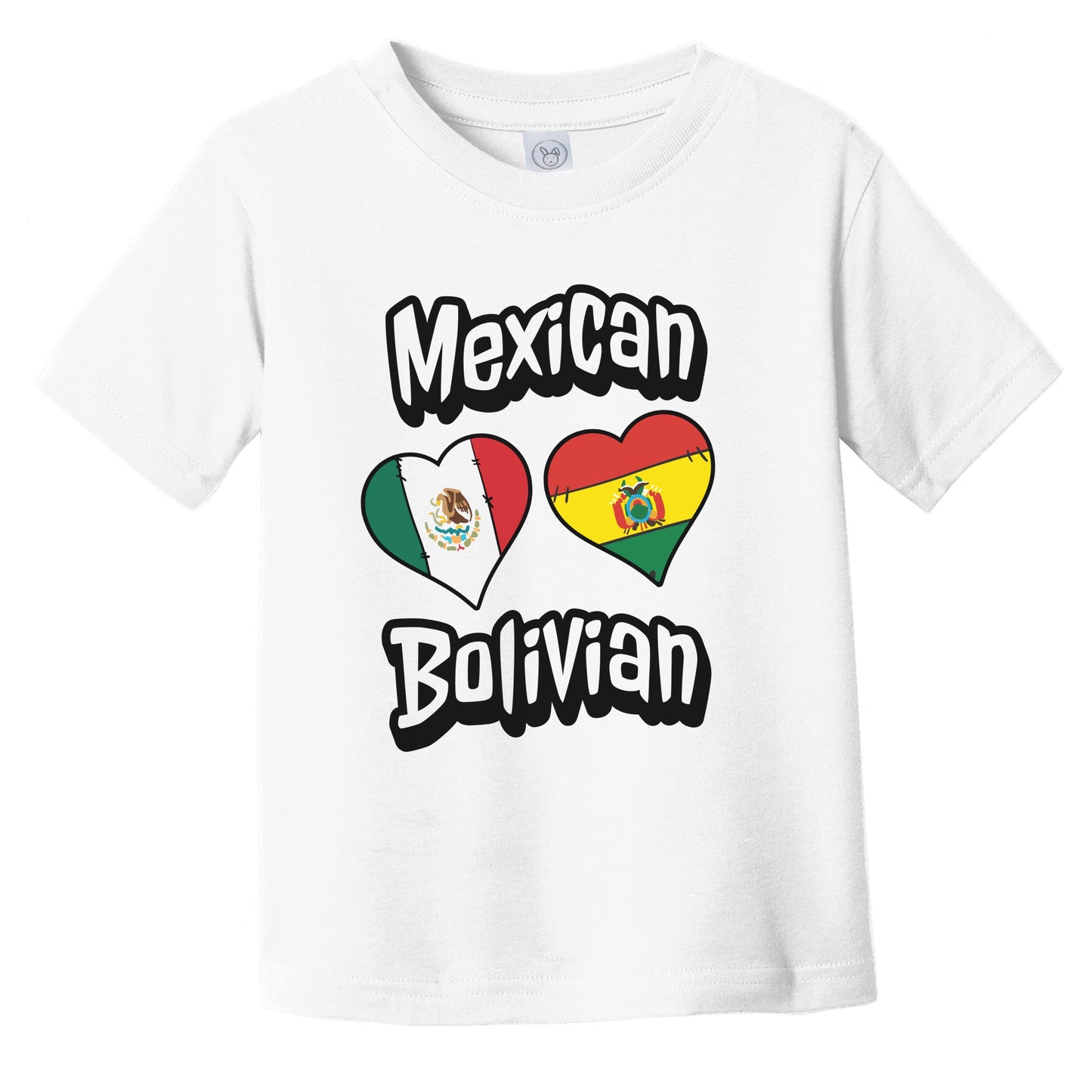 Mexican Bolivian Flag Heart Combo Mexico Bolivia Infant Toddler T-Shirt
