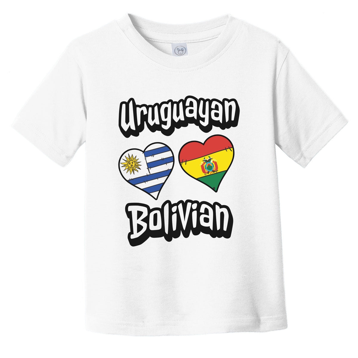 Uruguayan Bolivian Flag Heart Combo Uruguay Bolivia Infant Toddler T-Shirt