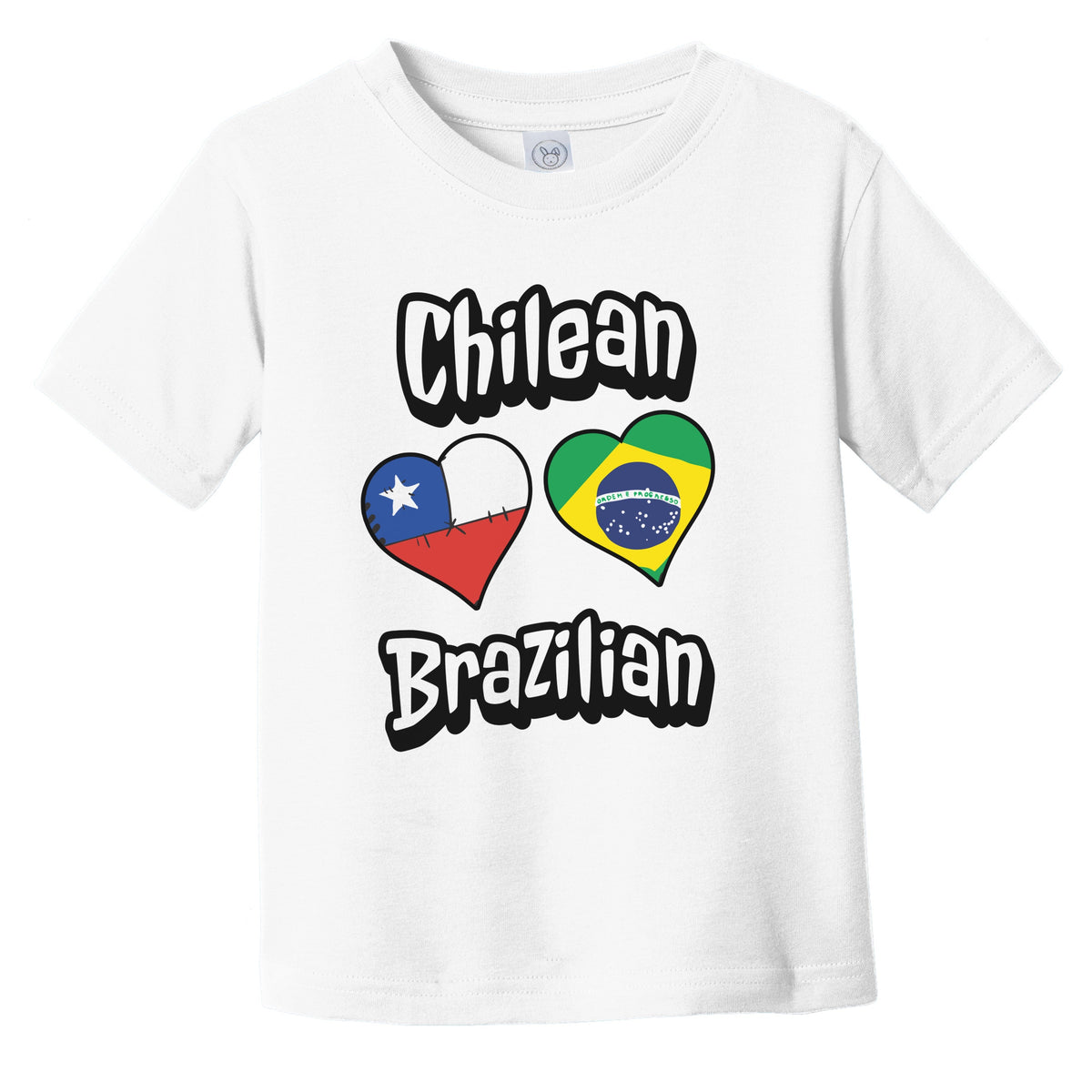 Chilean Brazilian Flag Heart Combo Chile Brazil Infant Toddler T-Shirt