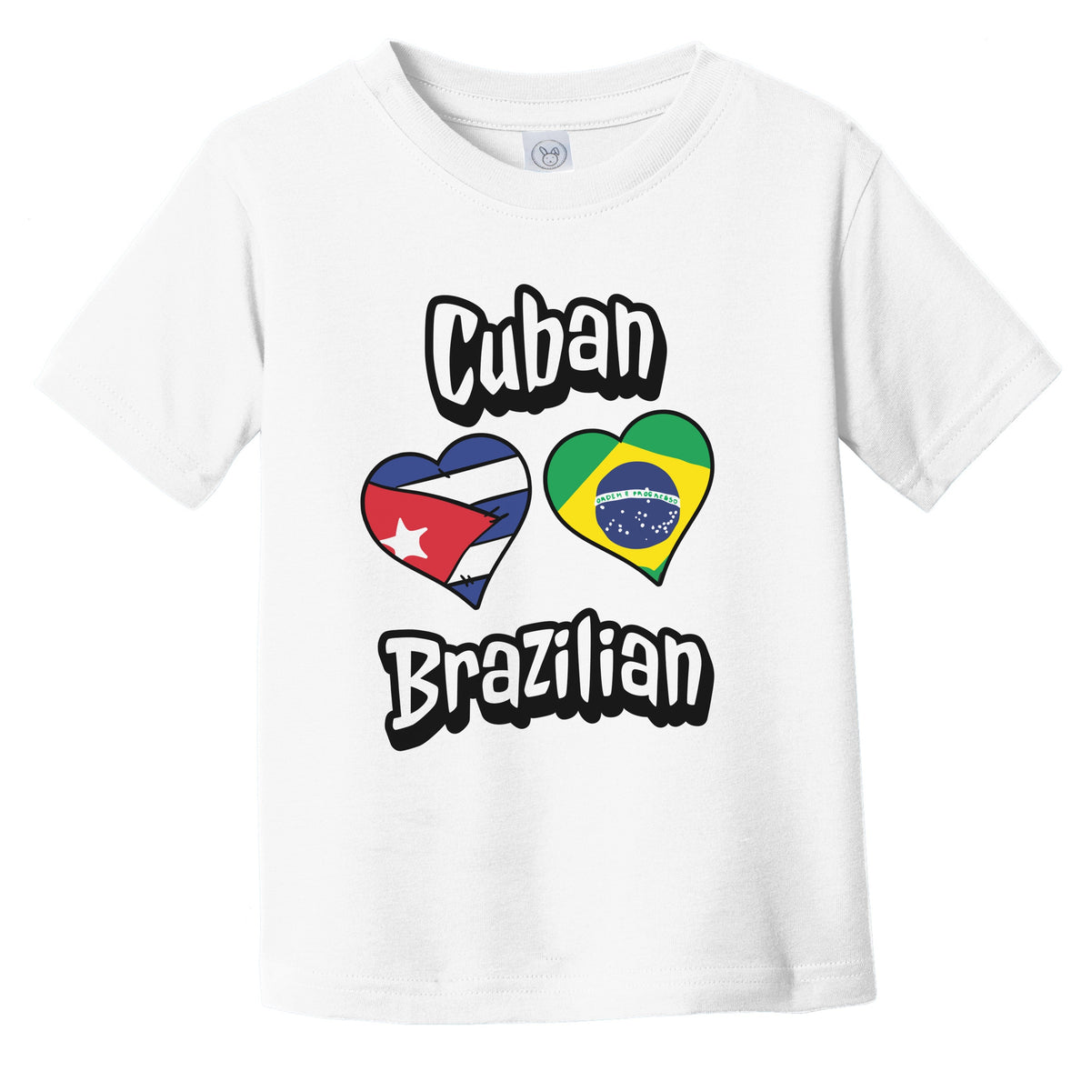 Cuban Brazilian Flag Heart Combo Cuba Brazil Infant Toddler T-Shirt