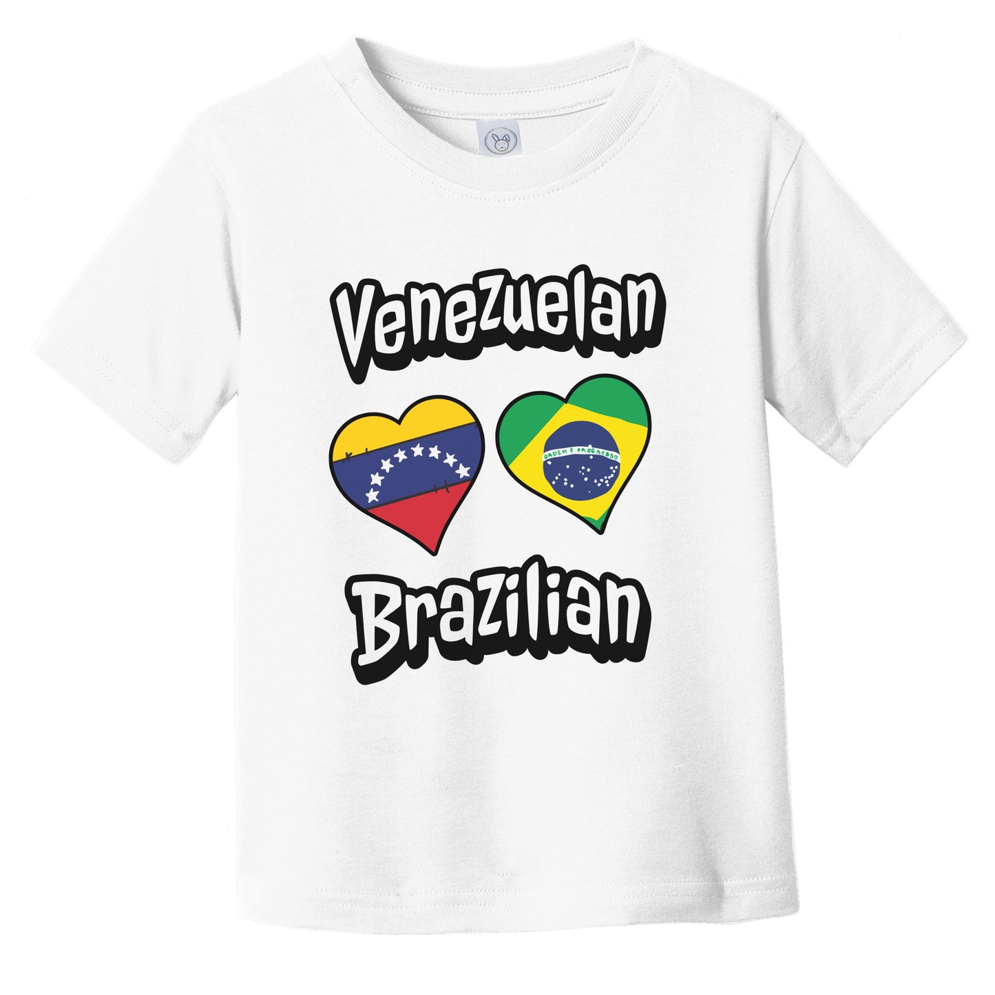 Venezuelan Brazilian Flag Heart Combo Venezuela Brazil Infant Toddler T-Shirt