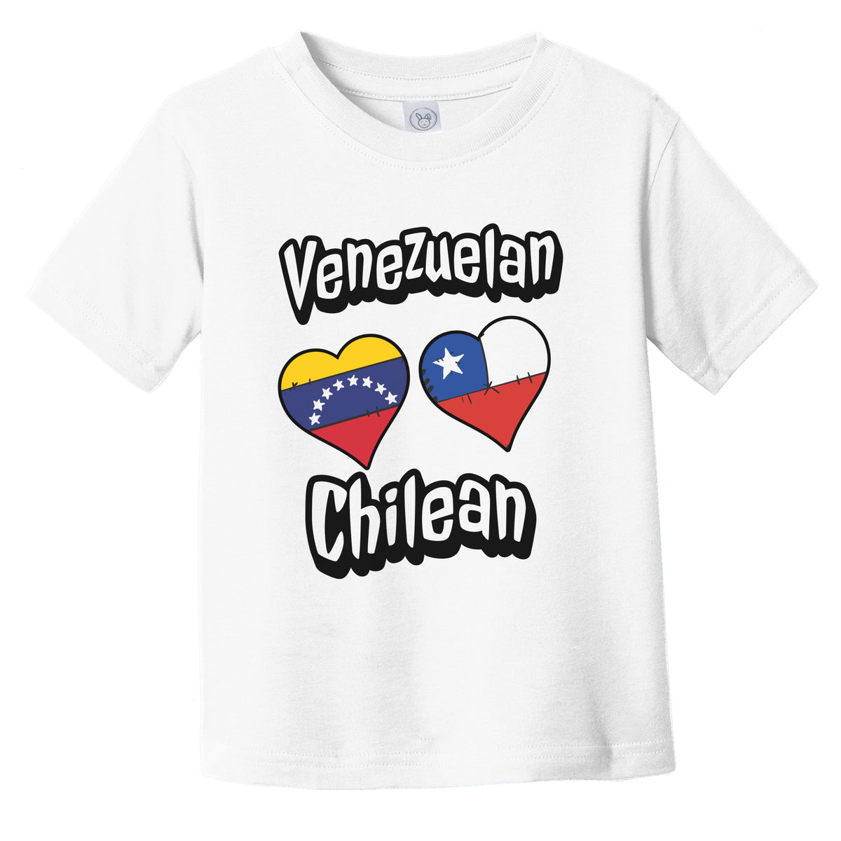 Venezuelan Chilean Flag Heart Combo Venezuela Chile Infant Toddler T-Shirt