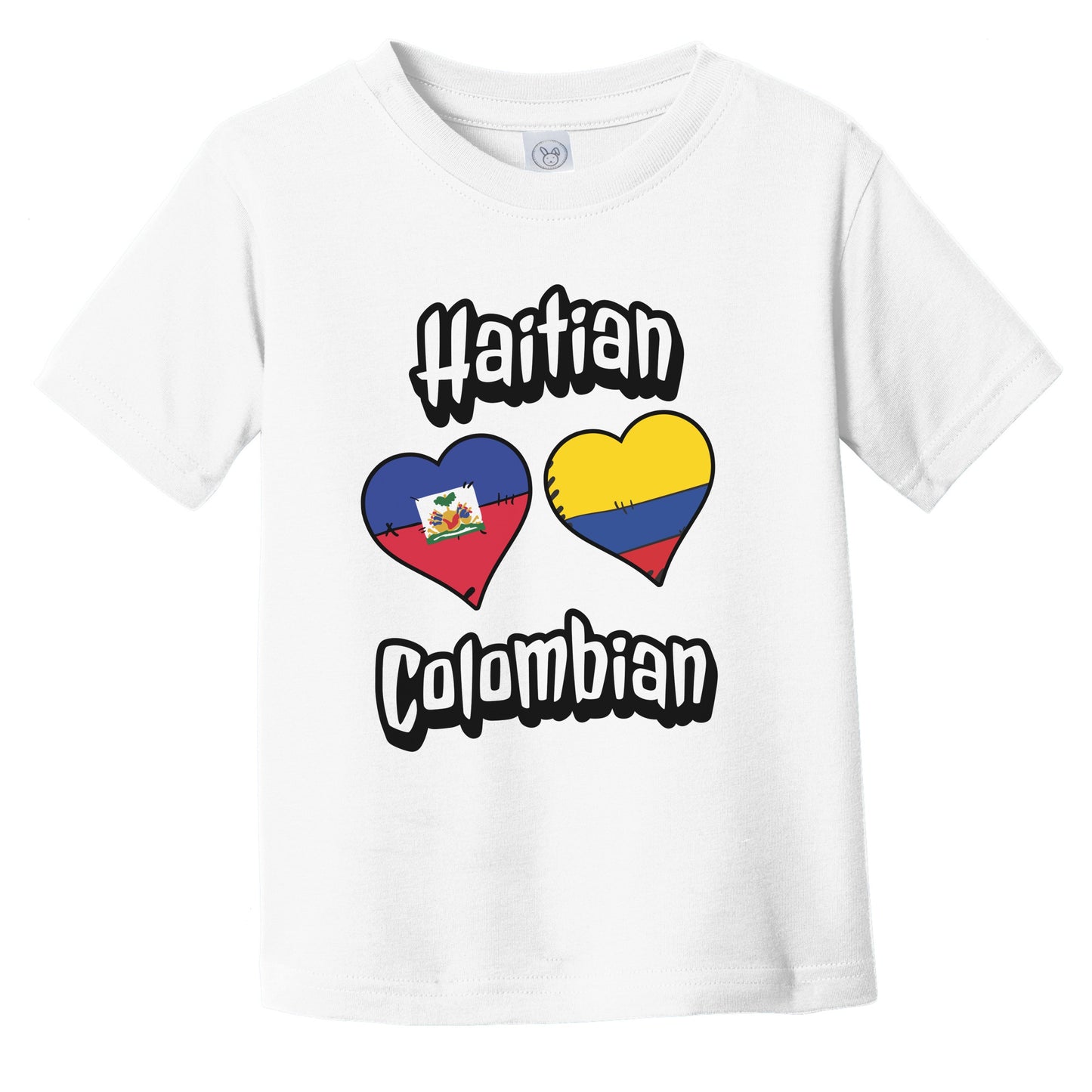 Haitian Colombian Flag Heart Combo Haiti Colombia Infant Toddler T-Shirt