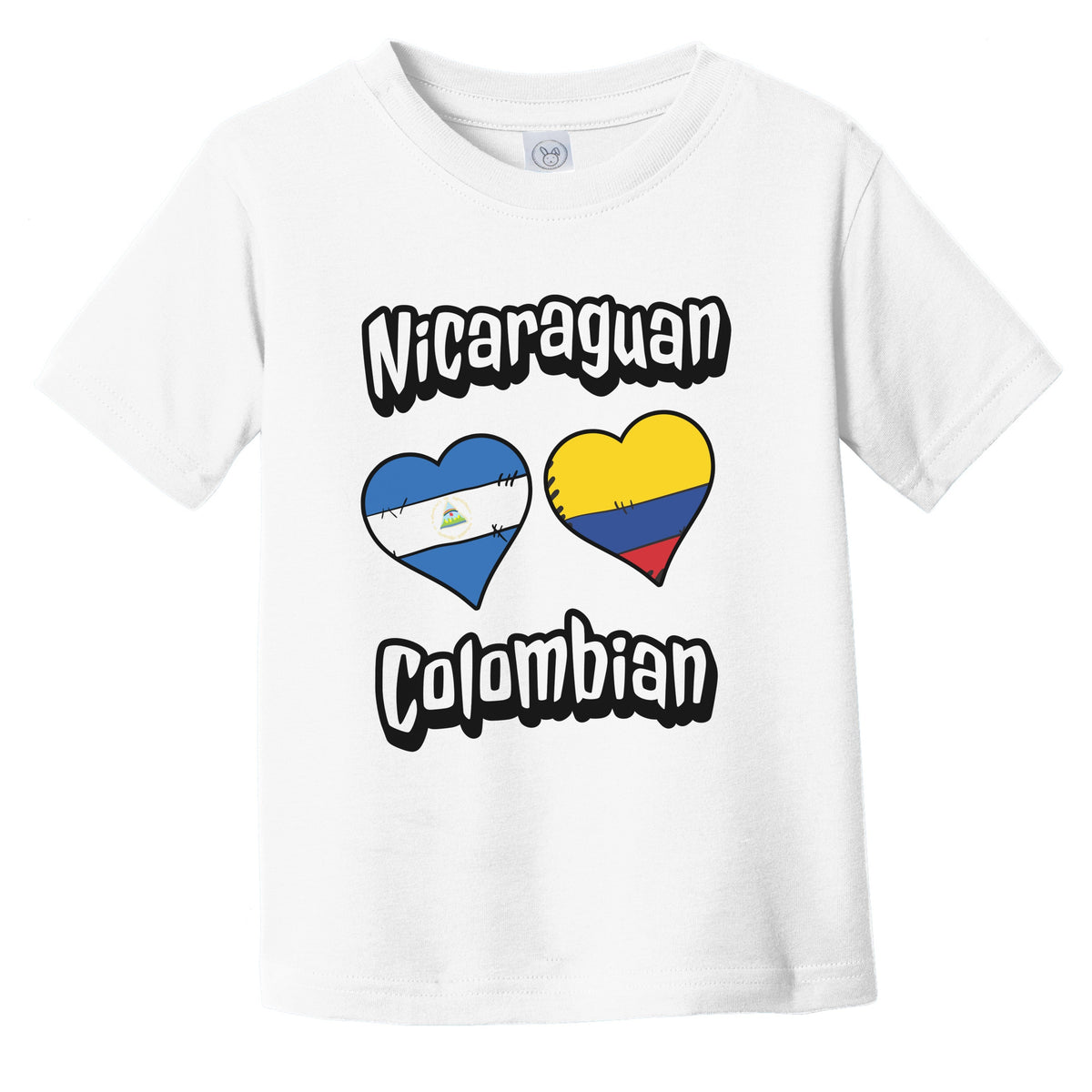 Nicaraguan Colombian Flag Heart Combo Nicaragua Colombia Infant Toddler T-Shirt