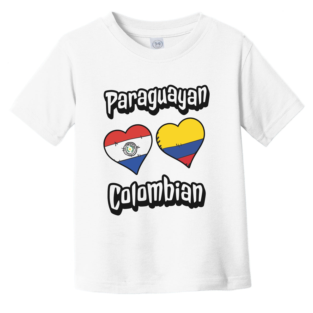 Paraguayan Colombian Flag Heart Combo Paraguay Colombia Infant Toddler T-Shirt