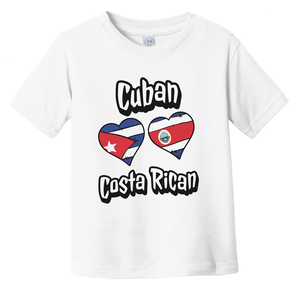 Cuban Costa Rican Flag Heart Combo Cuba Costa Rica Infant Toddler T-Shirt
