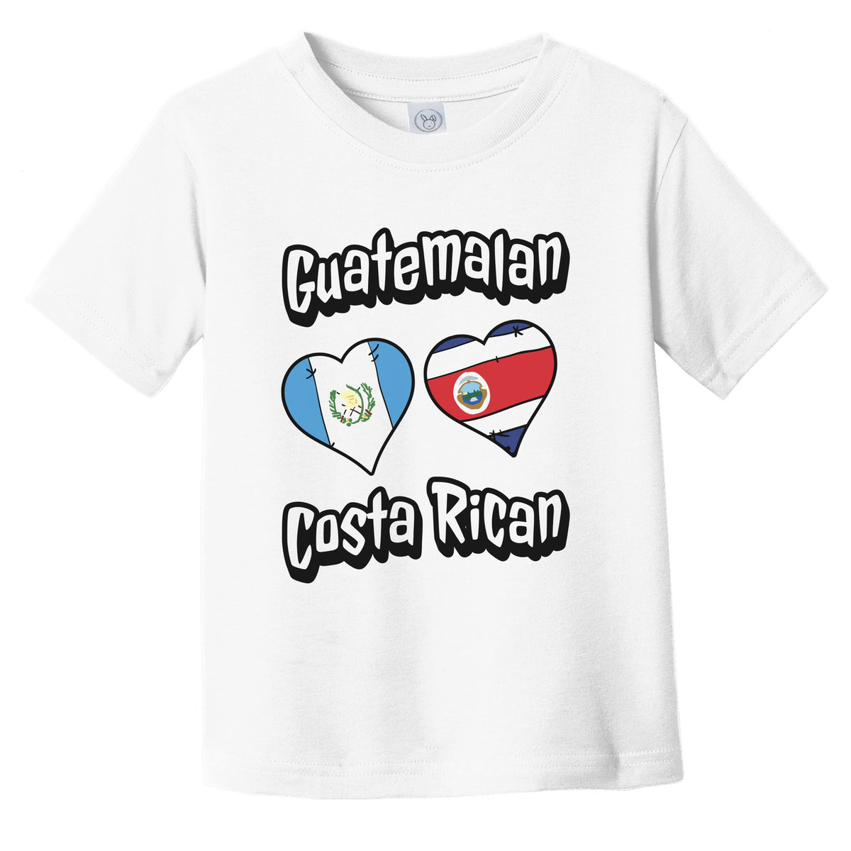 Guatemalan Costa Rican Flag Heart Combo Guatemala Costa Rica Infant Toddler T-Shirt