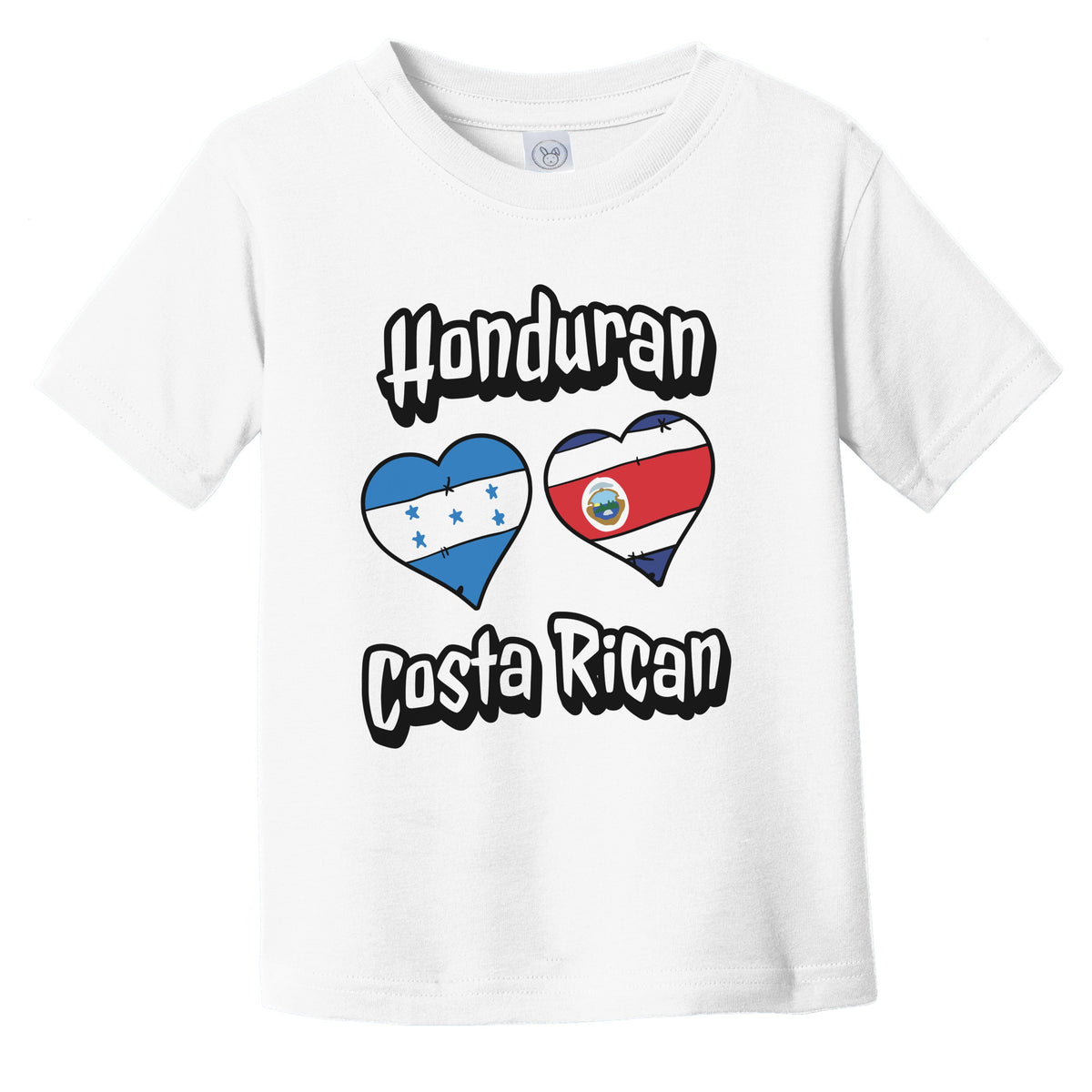 Honduran Costa Rican Flag Heart Combo Honduras Costa Rica Infant Toddler T-Shirt