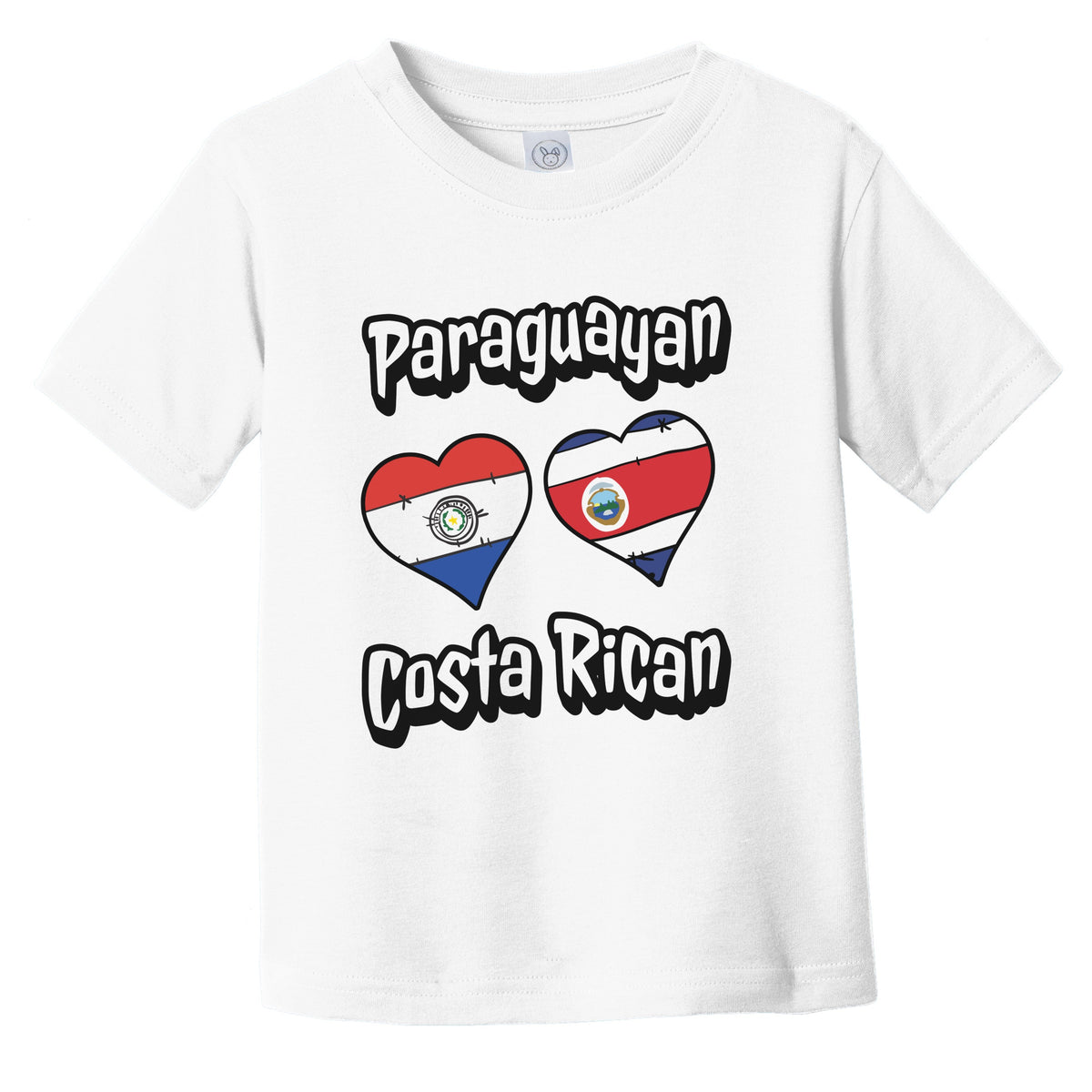 Paraguayan Costa Rican Flag Heart Combo Paraguay Costa Rica Infant Toddler T-Shirt