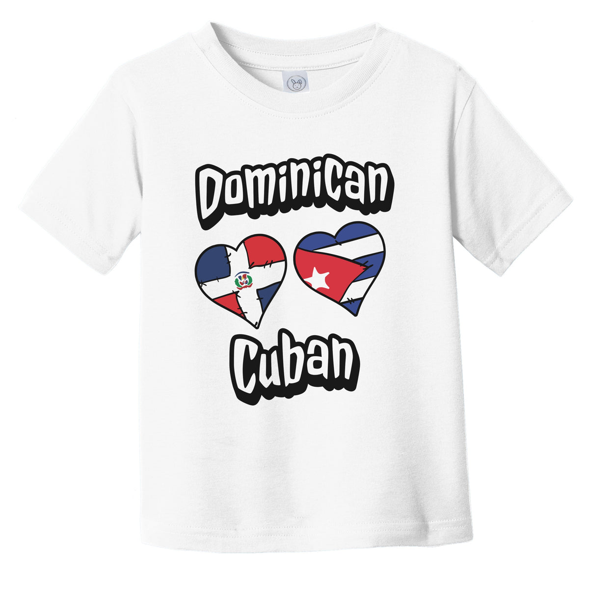 Dominican Cuban Flag Heart Combo Dominican Republic Cuba Infant Toddler T-Shirt