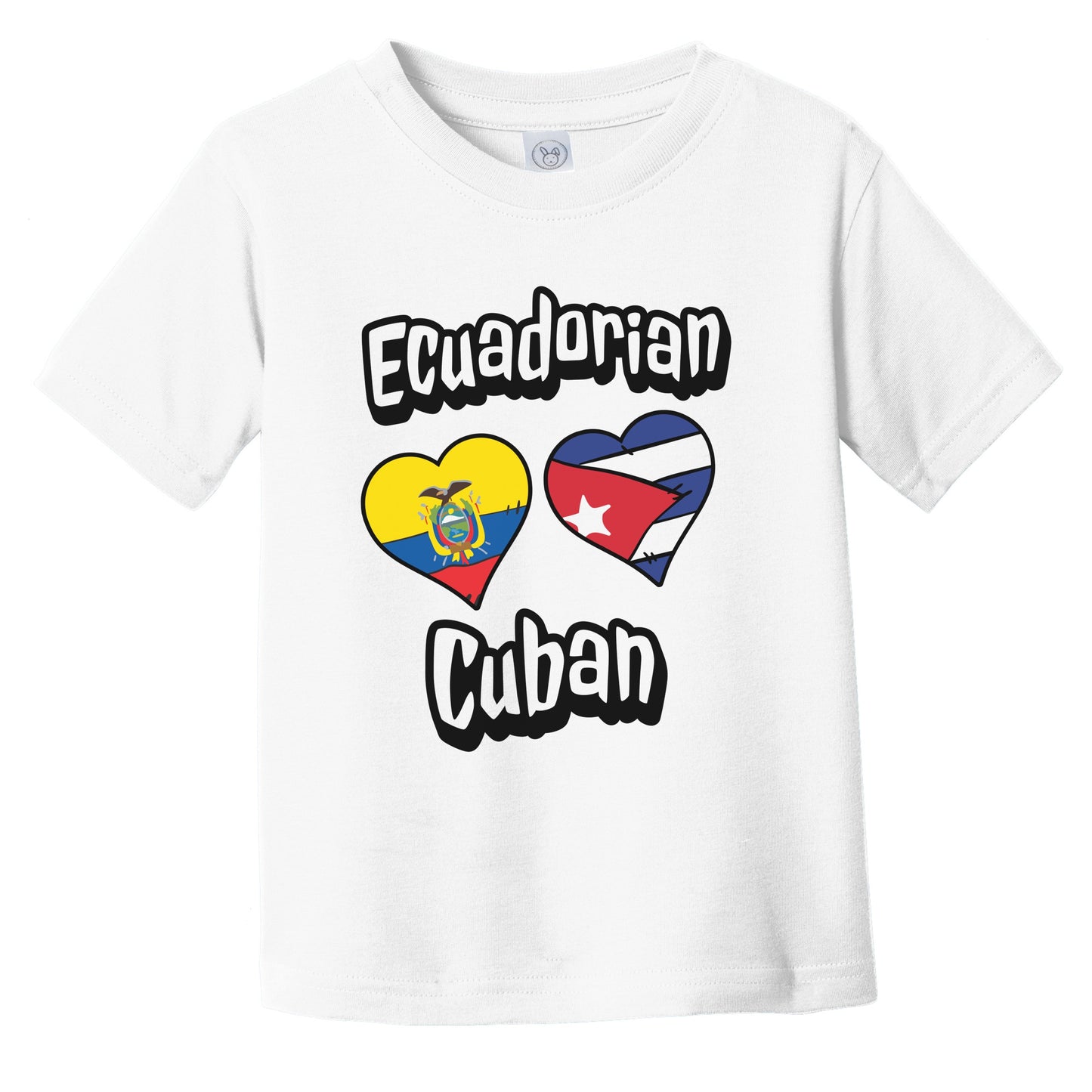 Ecuadorian Cuban Flag Heart Combo Ecuador Cuba Infant Toddler T-Shirt