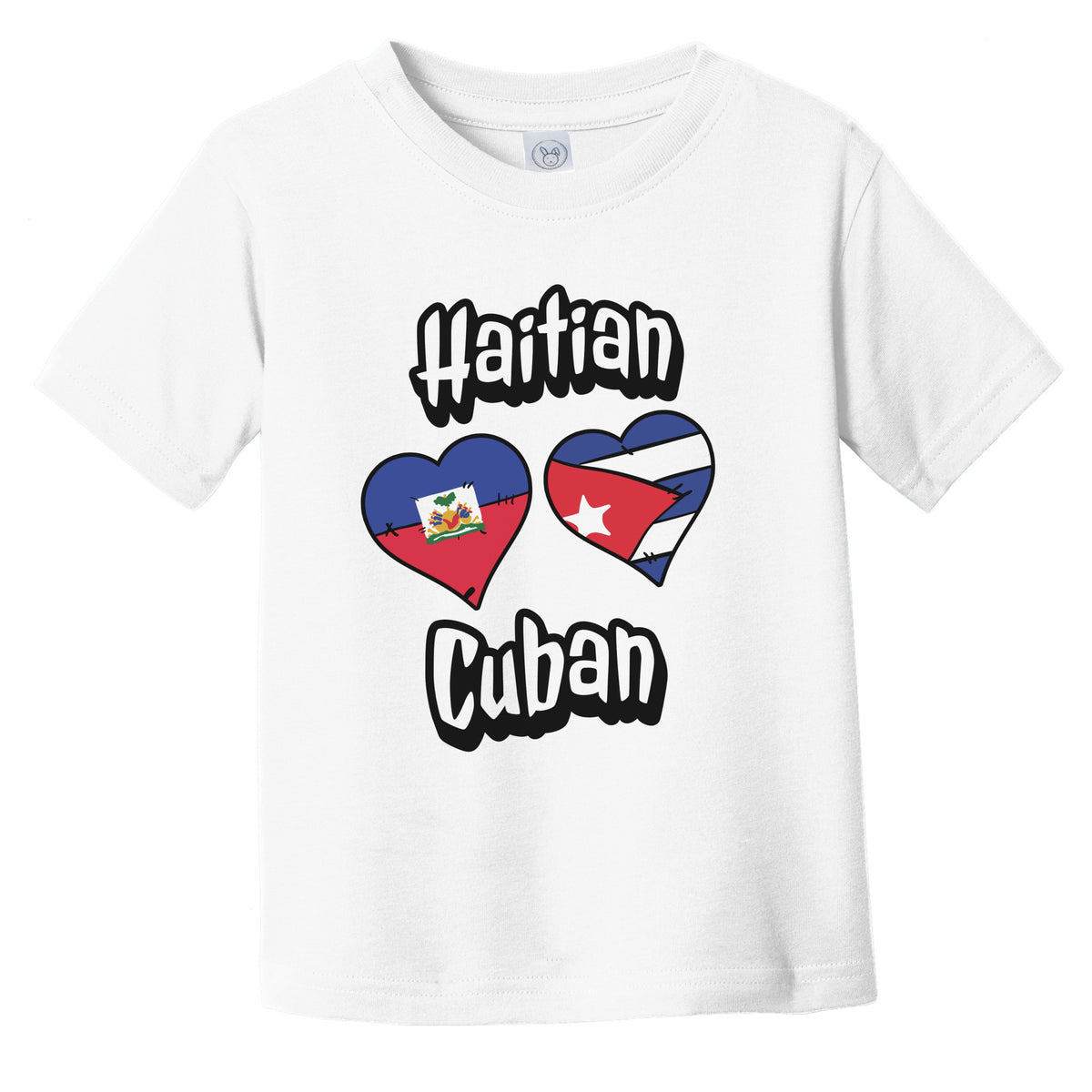 Haitian Cuban Flag Heart Combo Haiti Cuba Infant Toddler T-Shirt