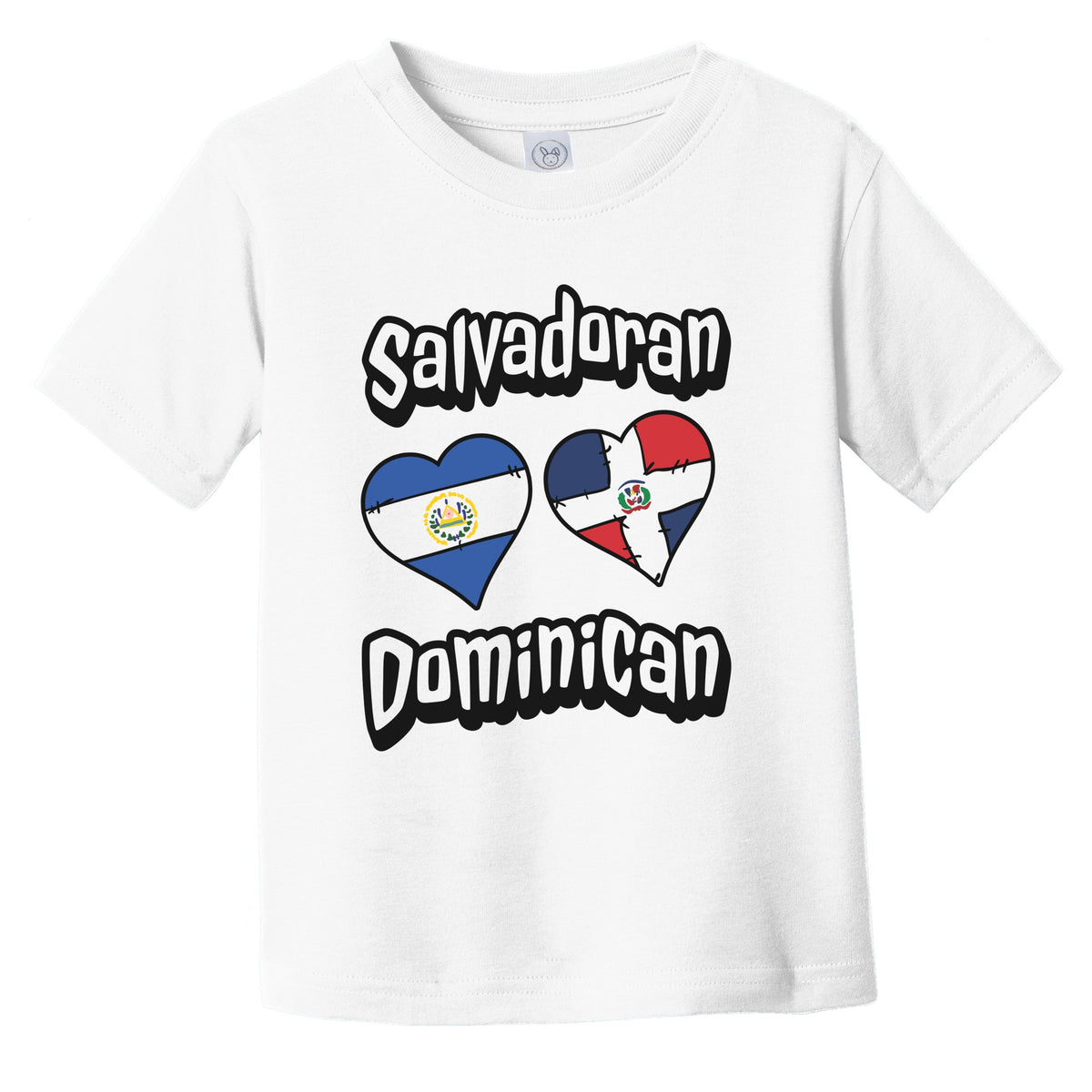 Salvadoran Dominican Hearts El Salvador Dominican Republic Infant Toddler T-Shirt