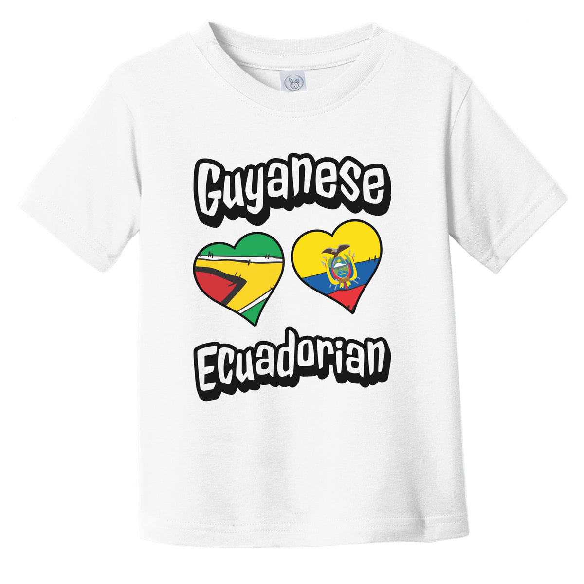 Guyanese Ecuadorian Flag Heart Combo Guyana Ecuador Infant Toddler T-Shirt