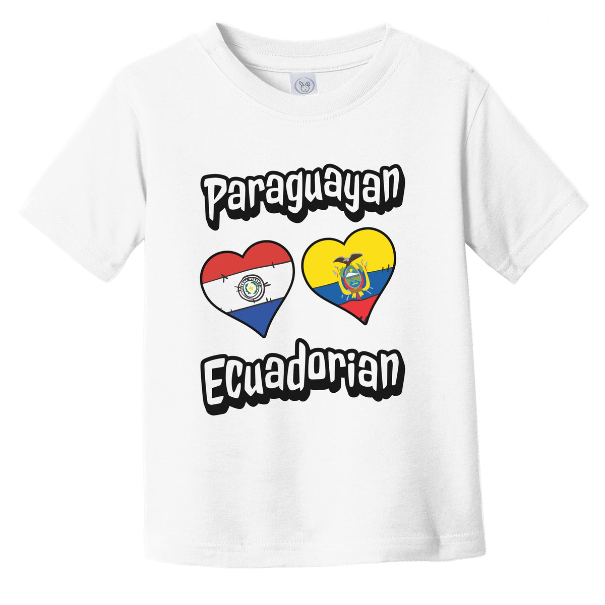 Paraguayan Ecuadorian Flag Heart Combo Paraguay Ecuador Infant Toddler T-Shirt