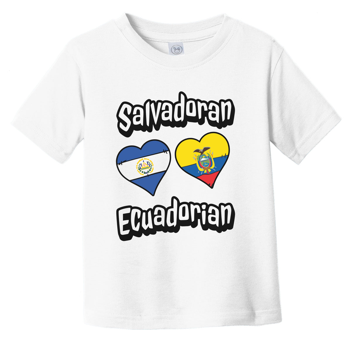 Salvadoran Ecuadorian Flag Heart Combo El Salvador Ecuador Infant Toddler T-Shirt