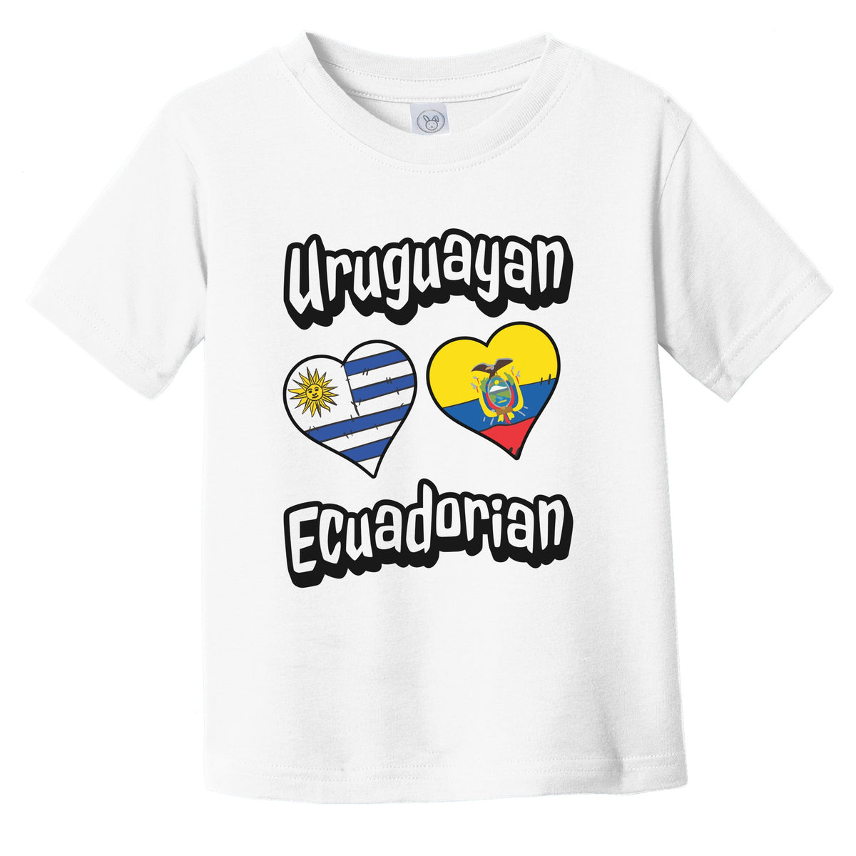 Uruguayan Ecuadorian Flag Heart Combo Uruguay Ecuador Infant Toddler T-Shirt