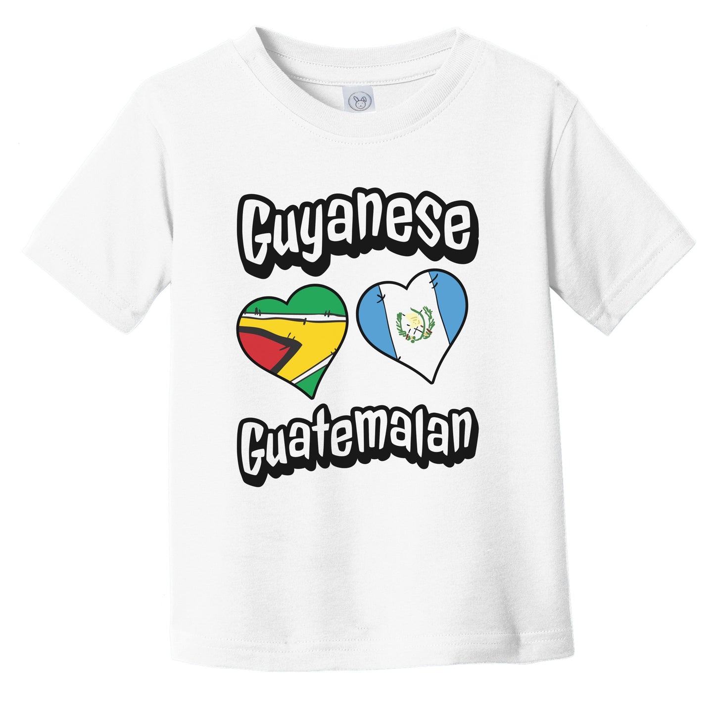 Guyanese Guatemalan Flag Heart Combo Guyana Guatemala Infant Toddler T-Shirt