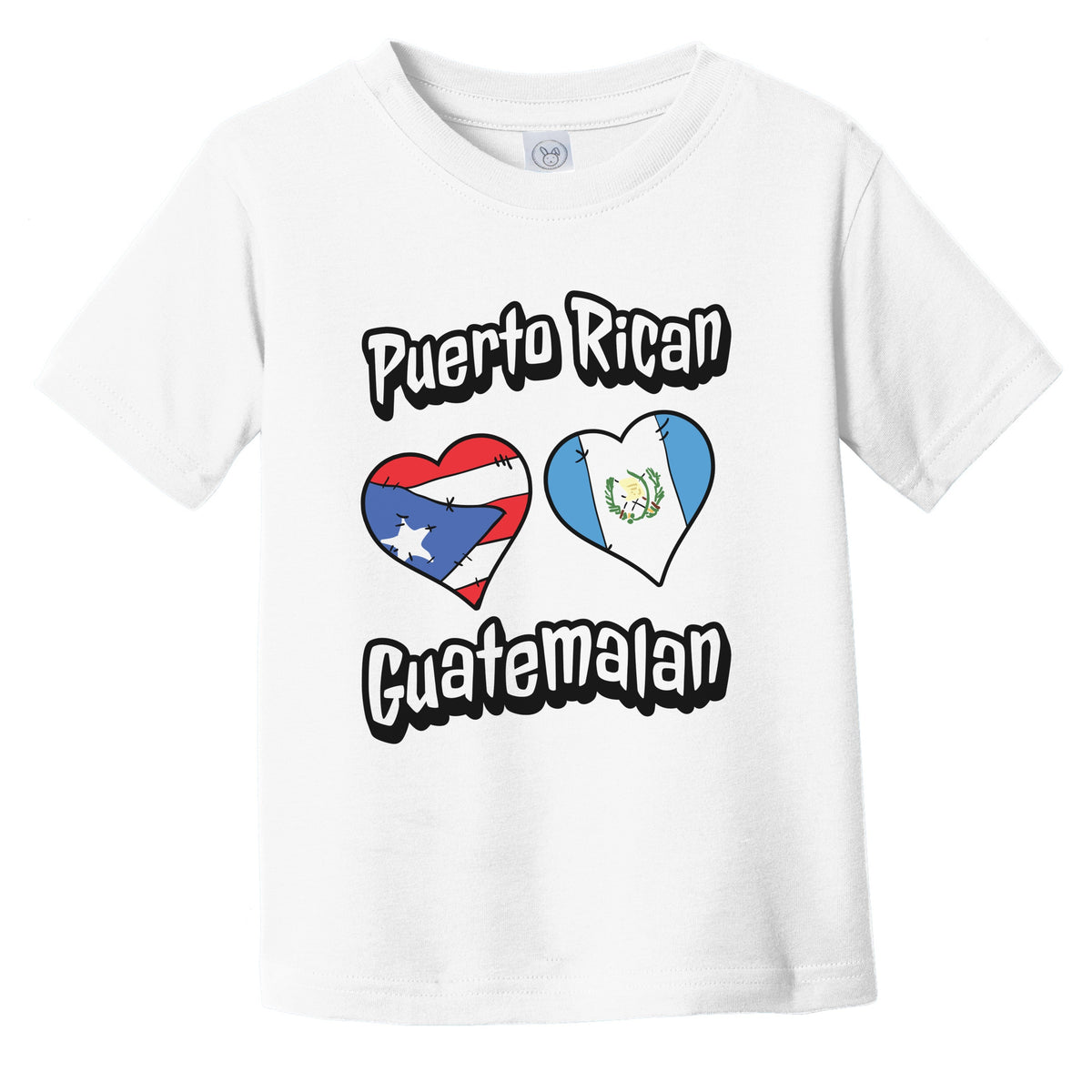 Puerto Rican Guatemalan Flag Hearts Puerto Rico Guatemala Infant Toddler T-Shirt