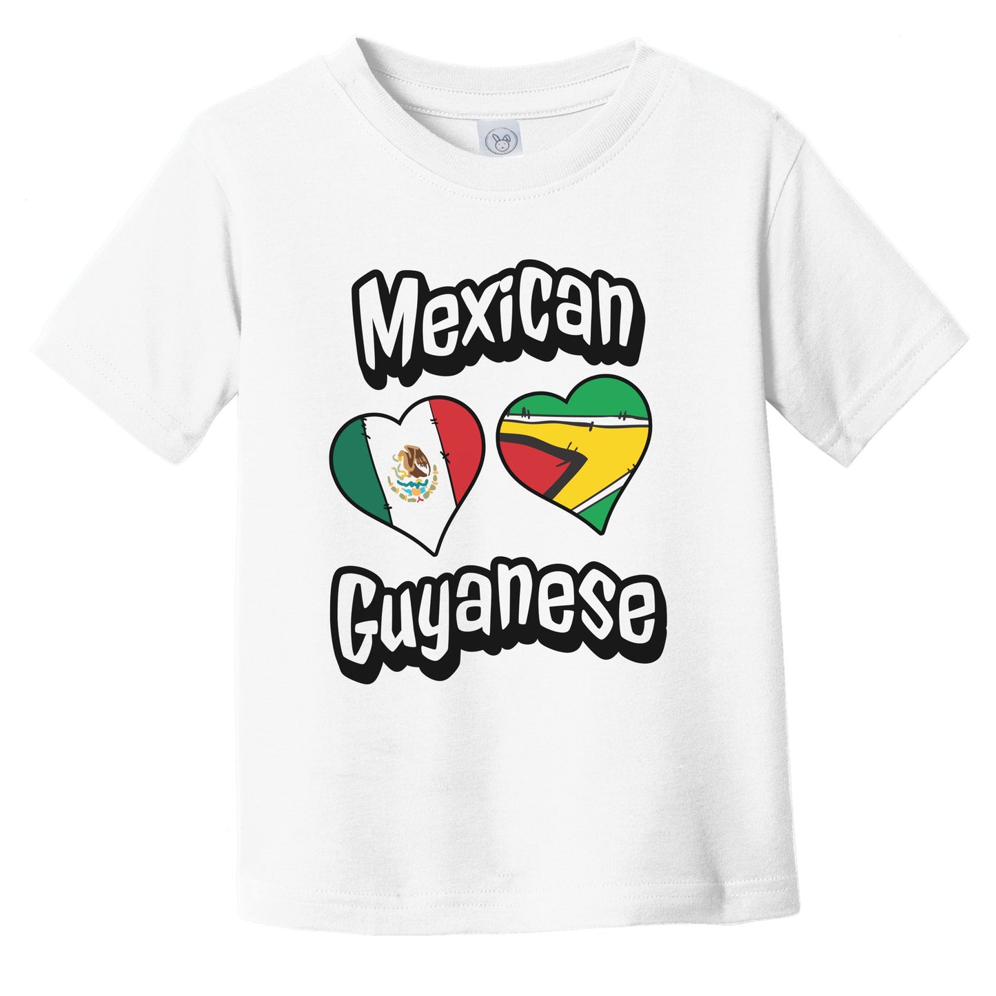 Mexican Guyanese Flag Heart Combo Mexico Guyana Infant Toddler T-Shirt