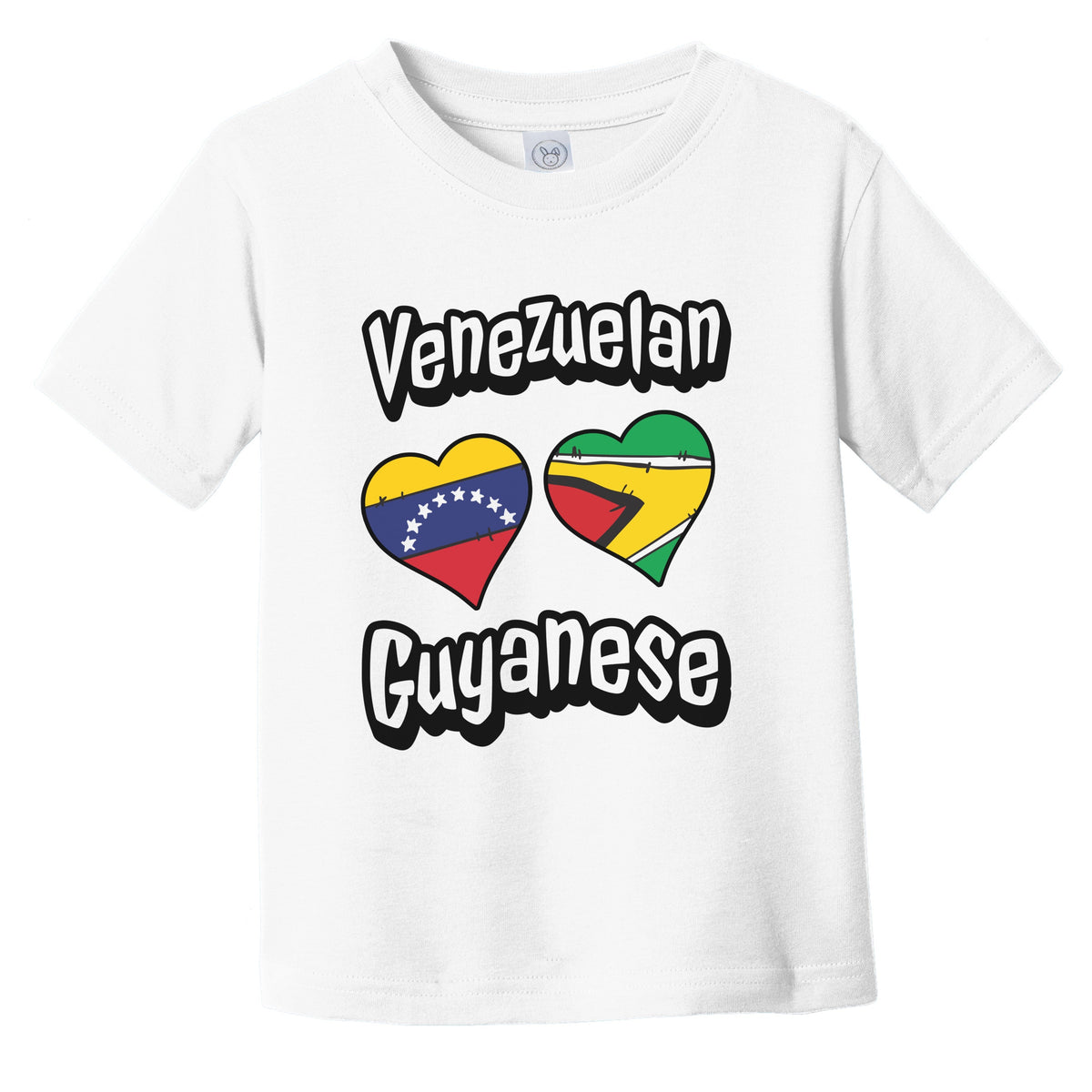 Venezuelan Guyanese Flag Heart Combo Venezuela Guyana Infant Toddler T-Shirt