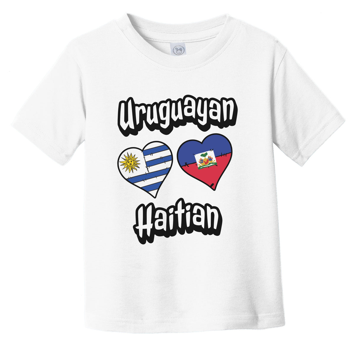 Uruguayan Haitian Flag Heart Combo Uruguay Haiti Infant Toddler T-Shirt