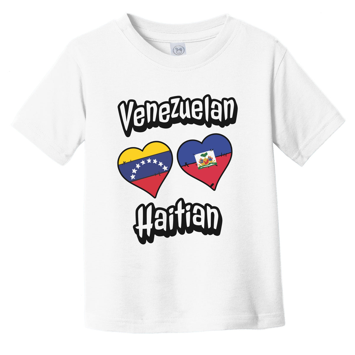 Venezuelan Haitian Flag Heart Combo Venezuela Haiti Infant Toddler T-Shirt