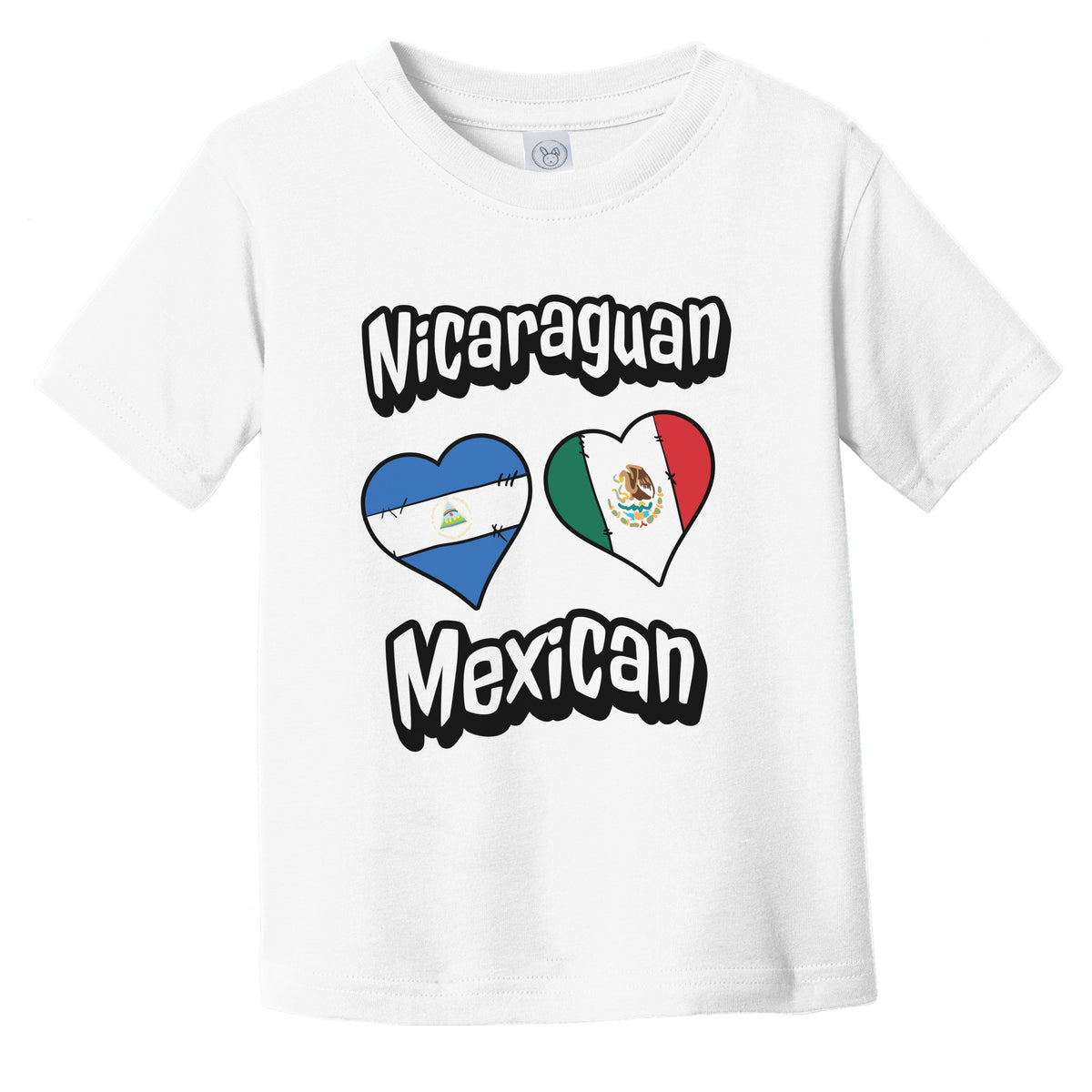 Nicaraguan Mexican Flag Heart Combo Nicaragua Mexico Infant Toddler T-Shirt