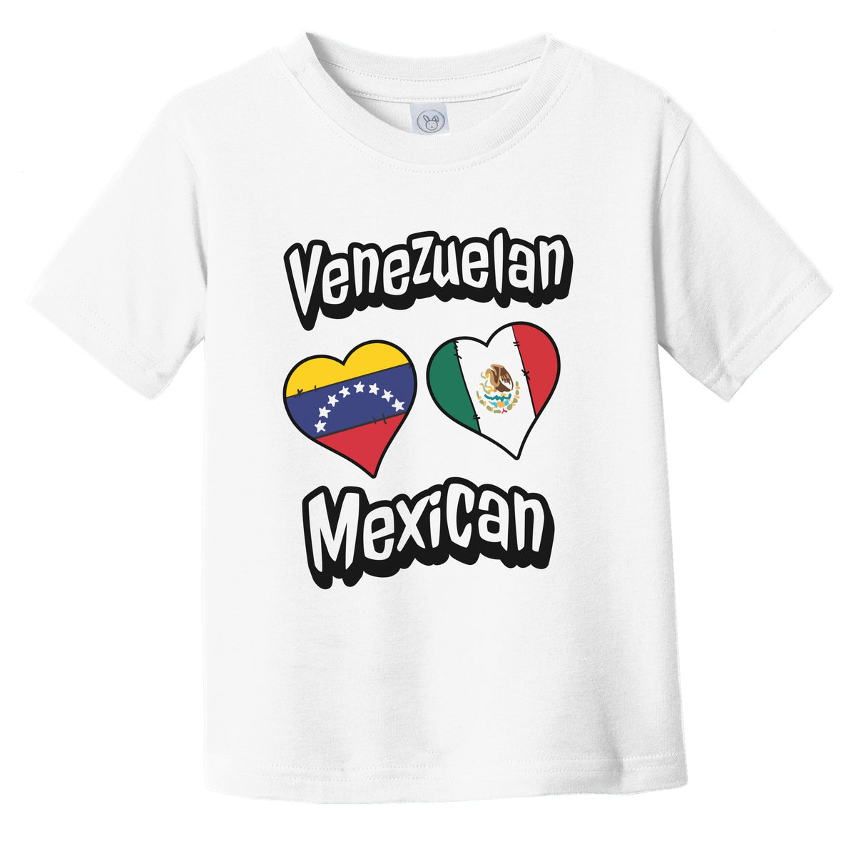Venezuelan Mexican Flag Heart Combo Venezuela Mexico Infant Toddler T-Shirt