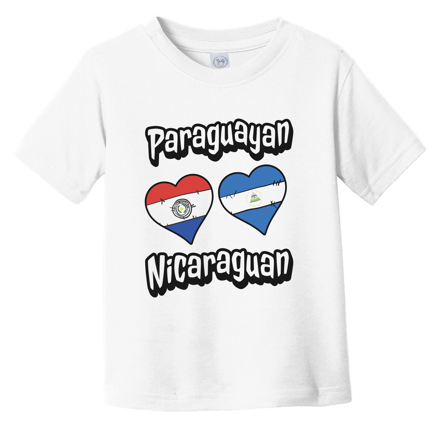 Paraguayan Nicaraguan Flag Heart Combo Paraguay Nicaragua Infant Toddler T-Shirt