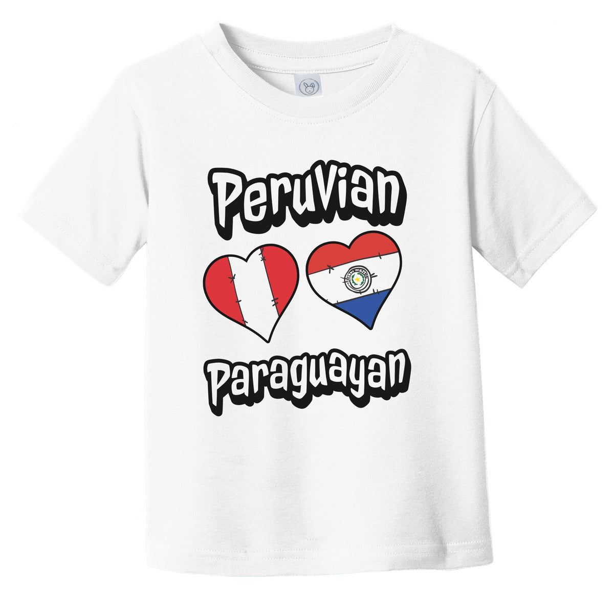 Peruvian Paraguayan Flag Heart Combo Peru Paraguay Infant Toddler T-Shirt