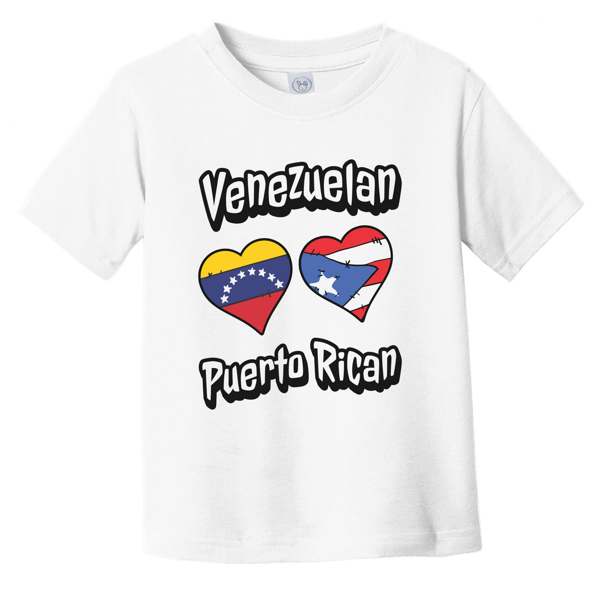 Venezuelan Puerto Rican Flag Hearts Venezuela Puerto Rico Infant Toddler T-Shirt