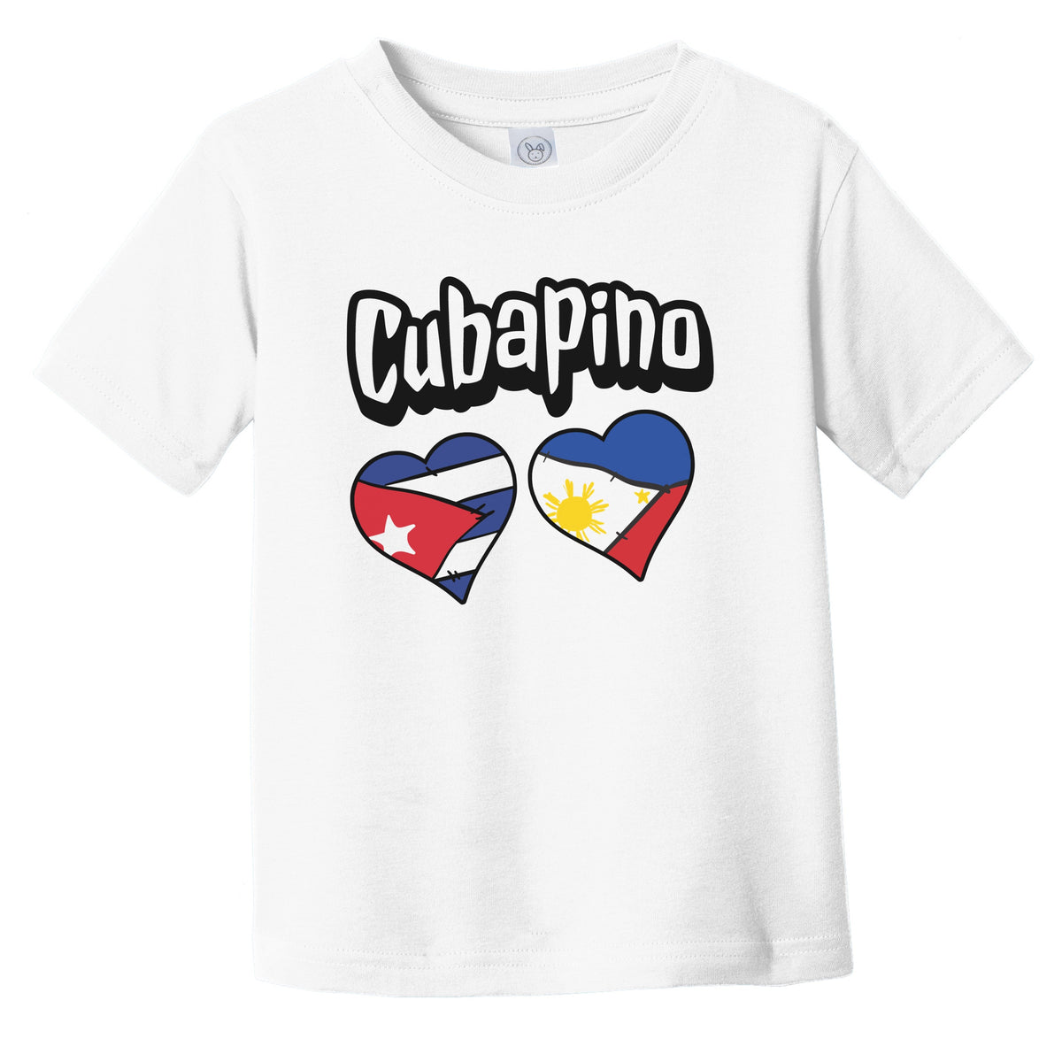 Cubapino Cuban Filipino Flag Heart Combo Cuba Philippines Infant Toddler T-Shirt