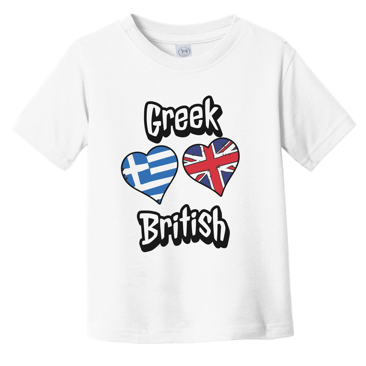 Greek British Flag Heart Combo Greece UK Infant Toddler T-Shirt
