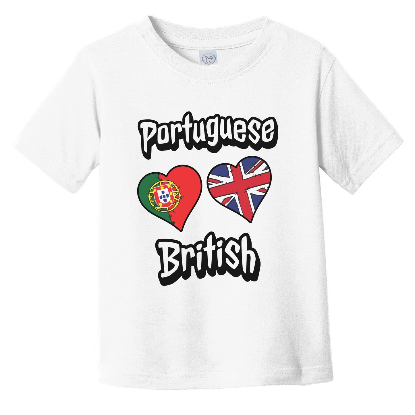 Portuguese British Flag Heart Combo Portugal UK Infant Toddler T-Shirt