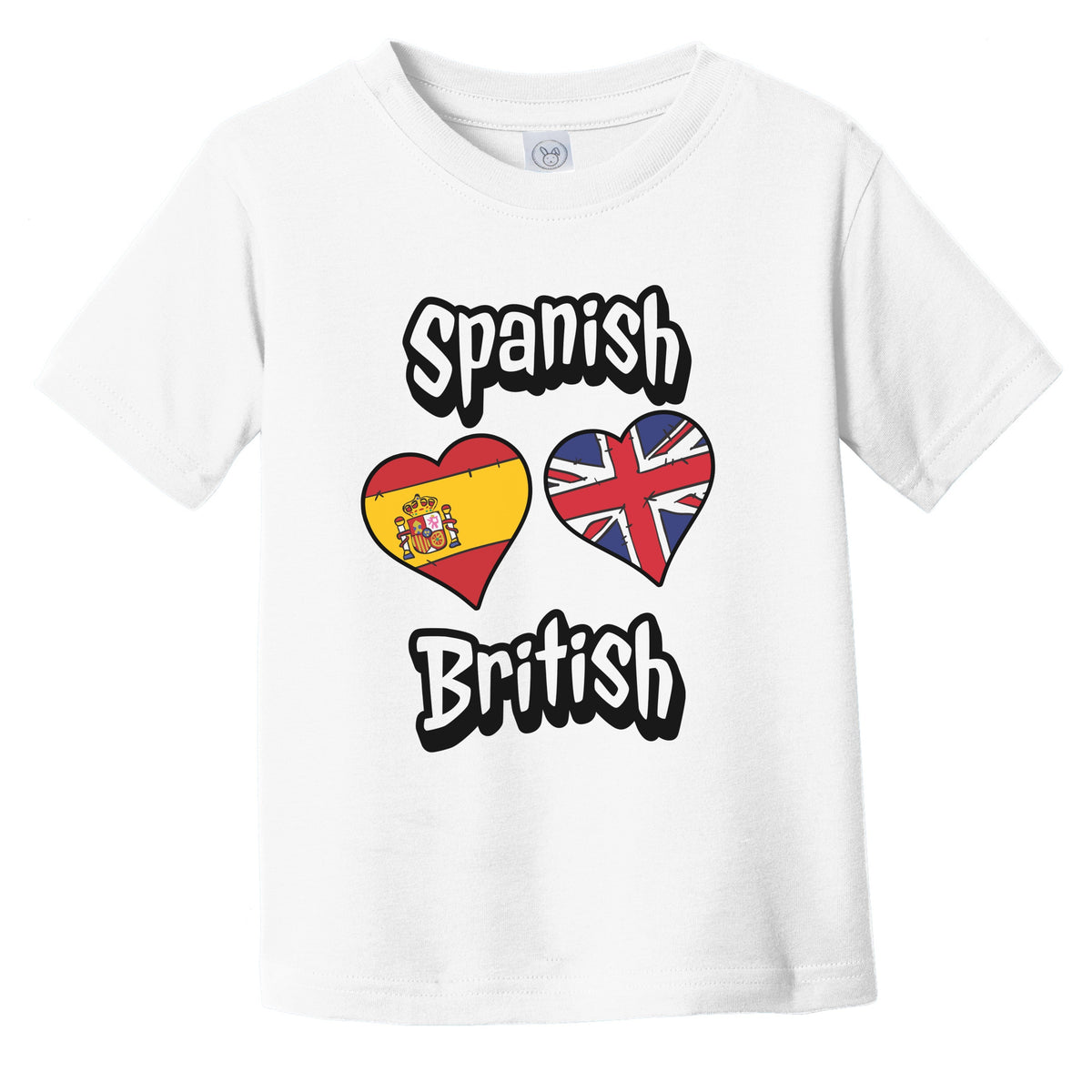 Spanish British Flag Heart Combo Spain UK Infant Toddler T-Shirt