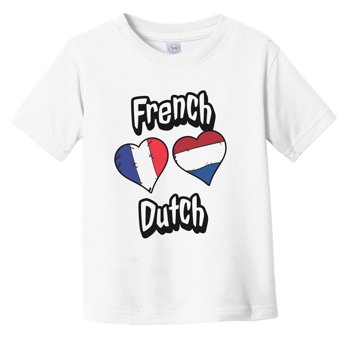 French Dutch Flag Heart Combo France Netherlands Infant Toddler T-Shirt