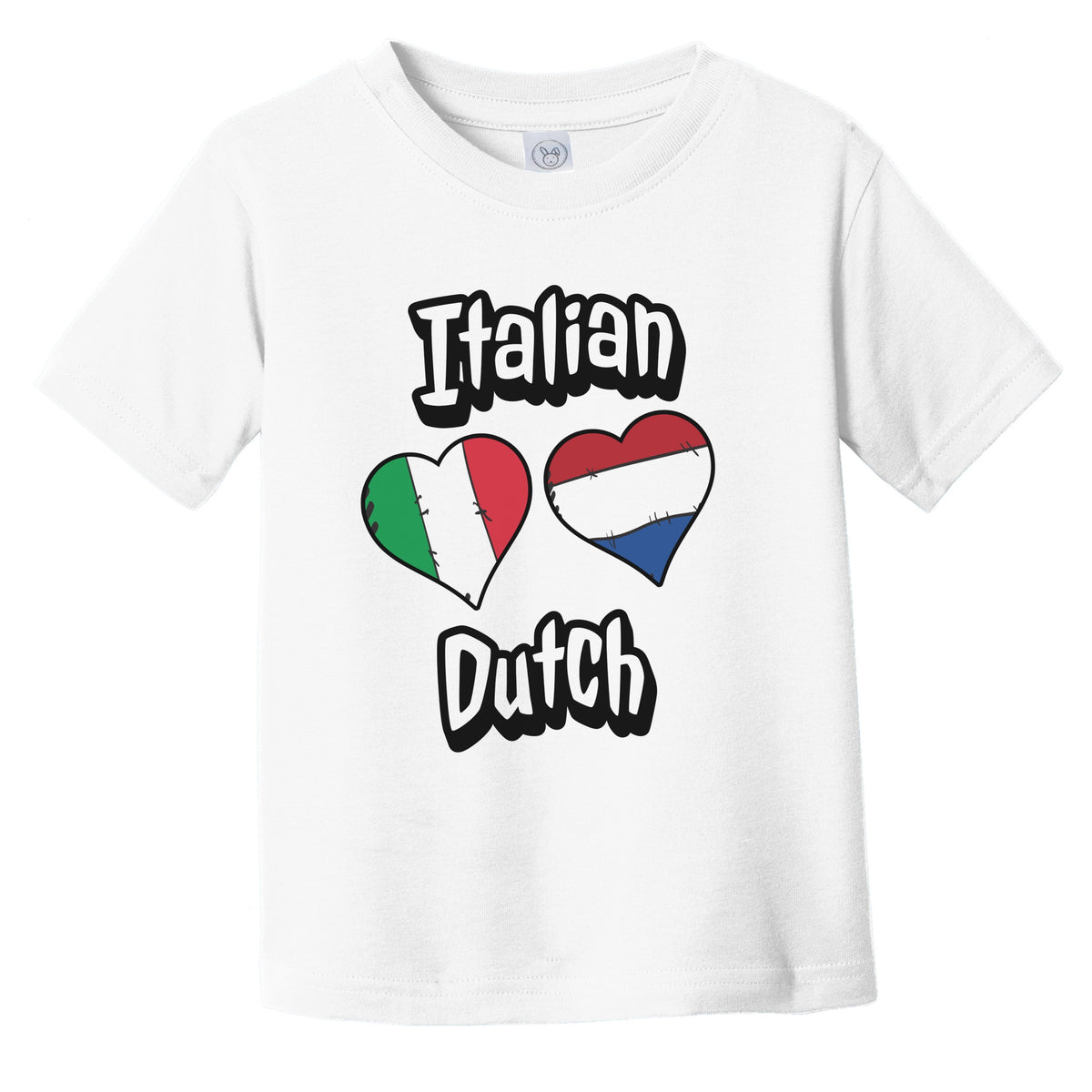 Italian Dutch Flag Heart Combo Italy Netherlands Infant Toddler T-Shirt