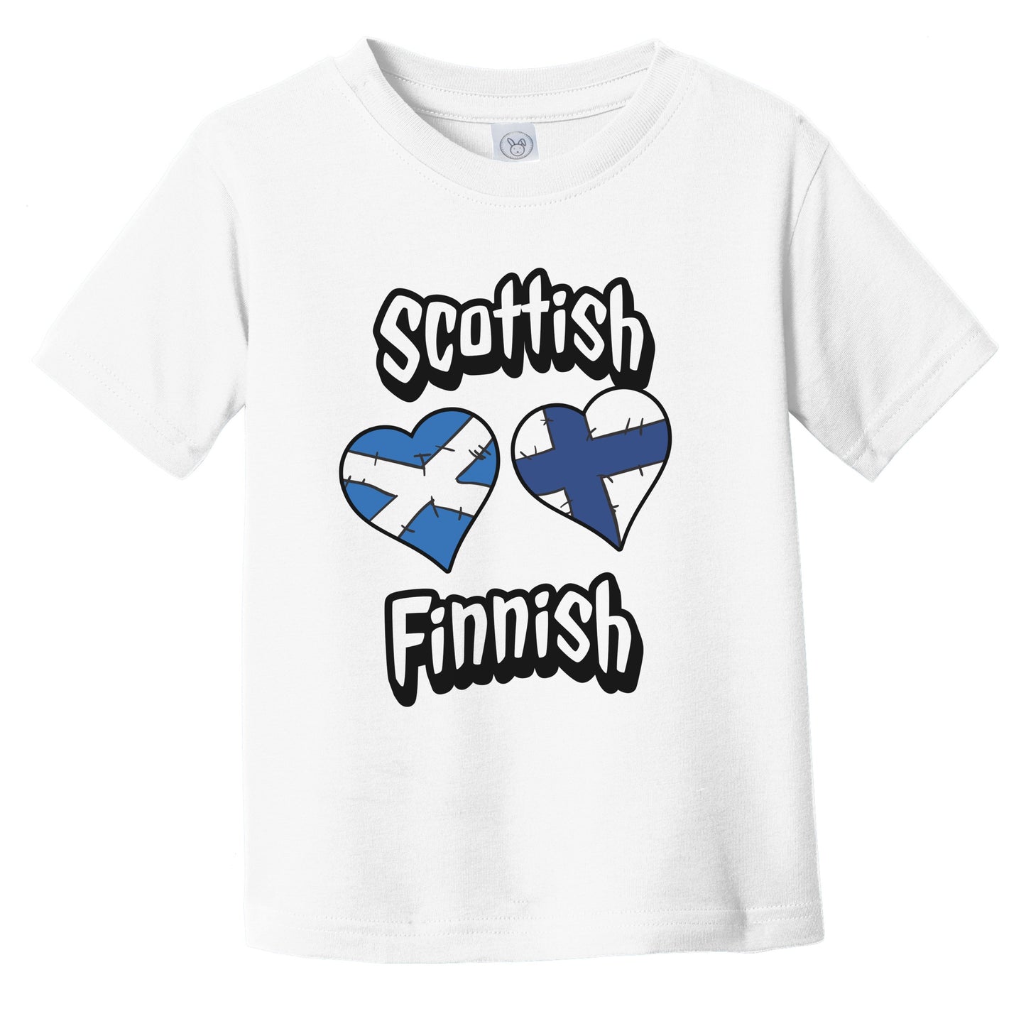 Scottish Finnish Flag Heart Combo Scotland Finland Infant Toddler T-Shirt