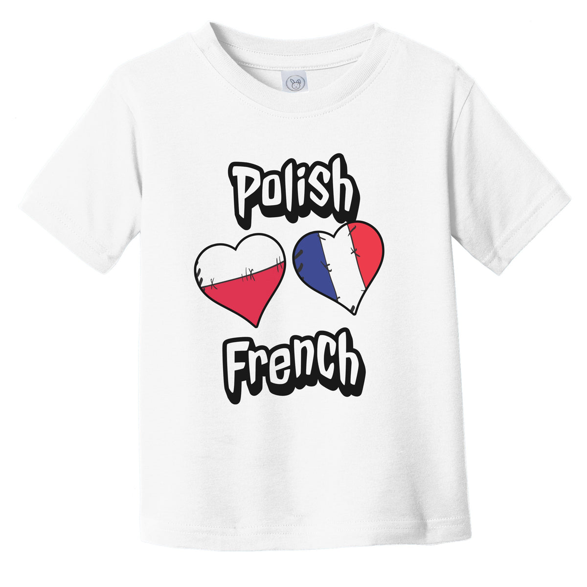 Polish French Flag Heart Combo Poland France Infant Toddler T-Shirt