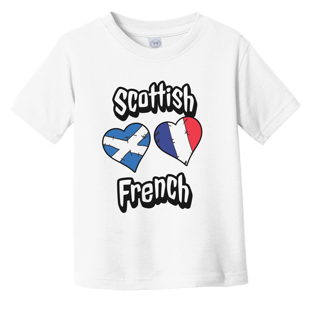 Scottish French Flag Heart Combo Scotland France Infant Toddler T-Shirt