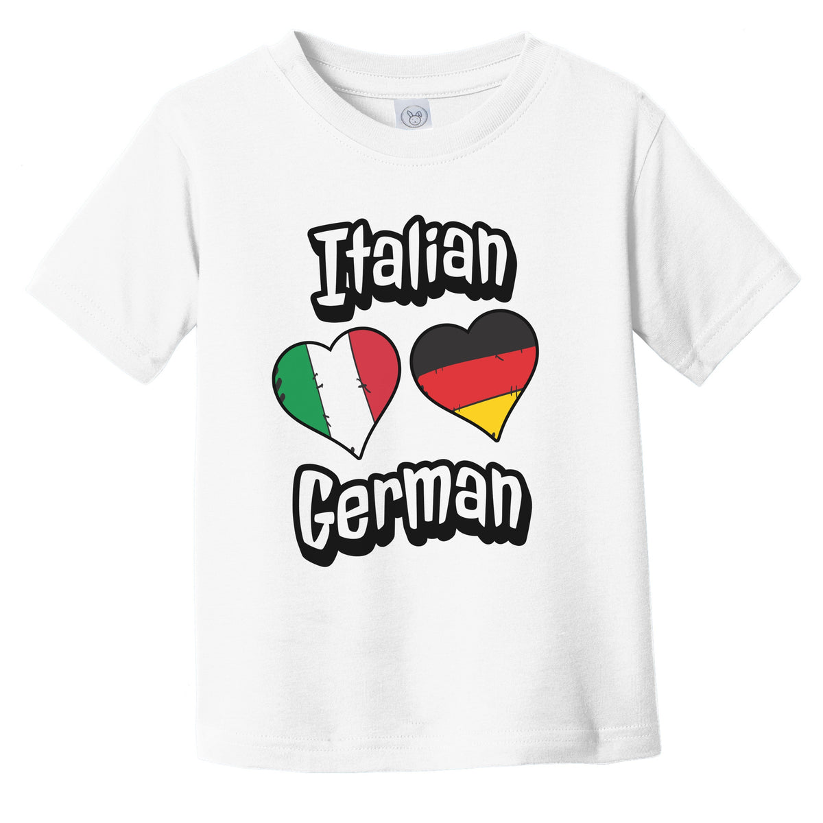 Italian German Flag Heart Combo Italy Germany Infant Toddler T-Shirt
